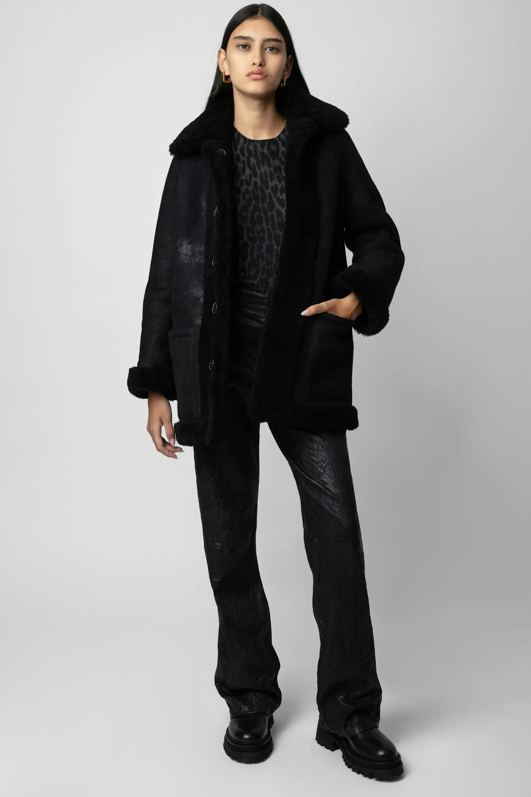 Zadig & Voltaire Manteaux Et Vestes^Manteau En Peau De Mouton Magdas En Cuir